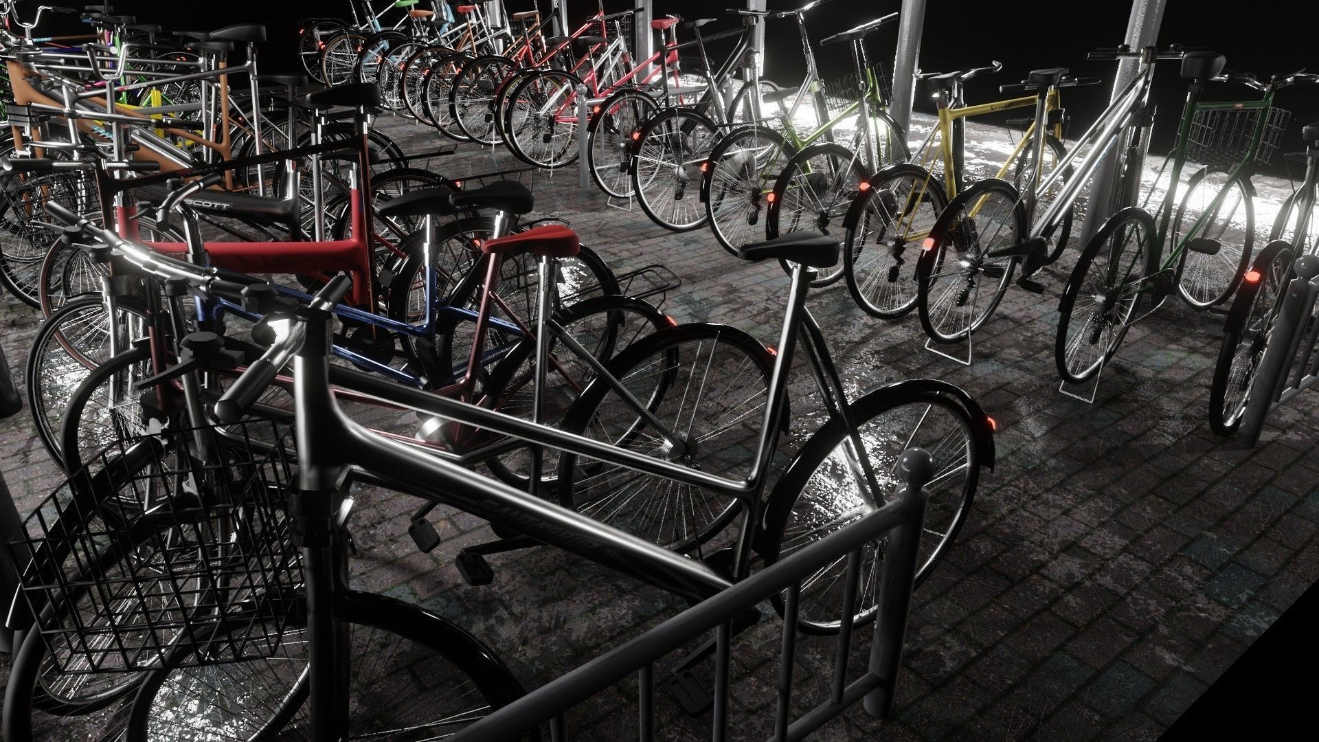 Bicycle Parking Scene 3D model_18