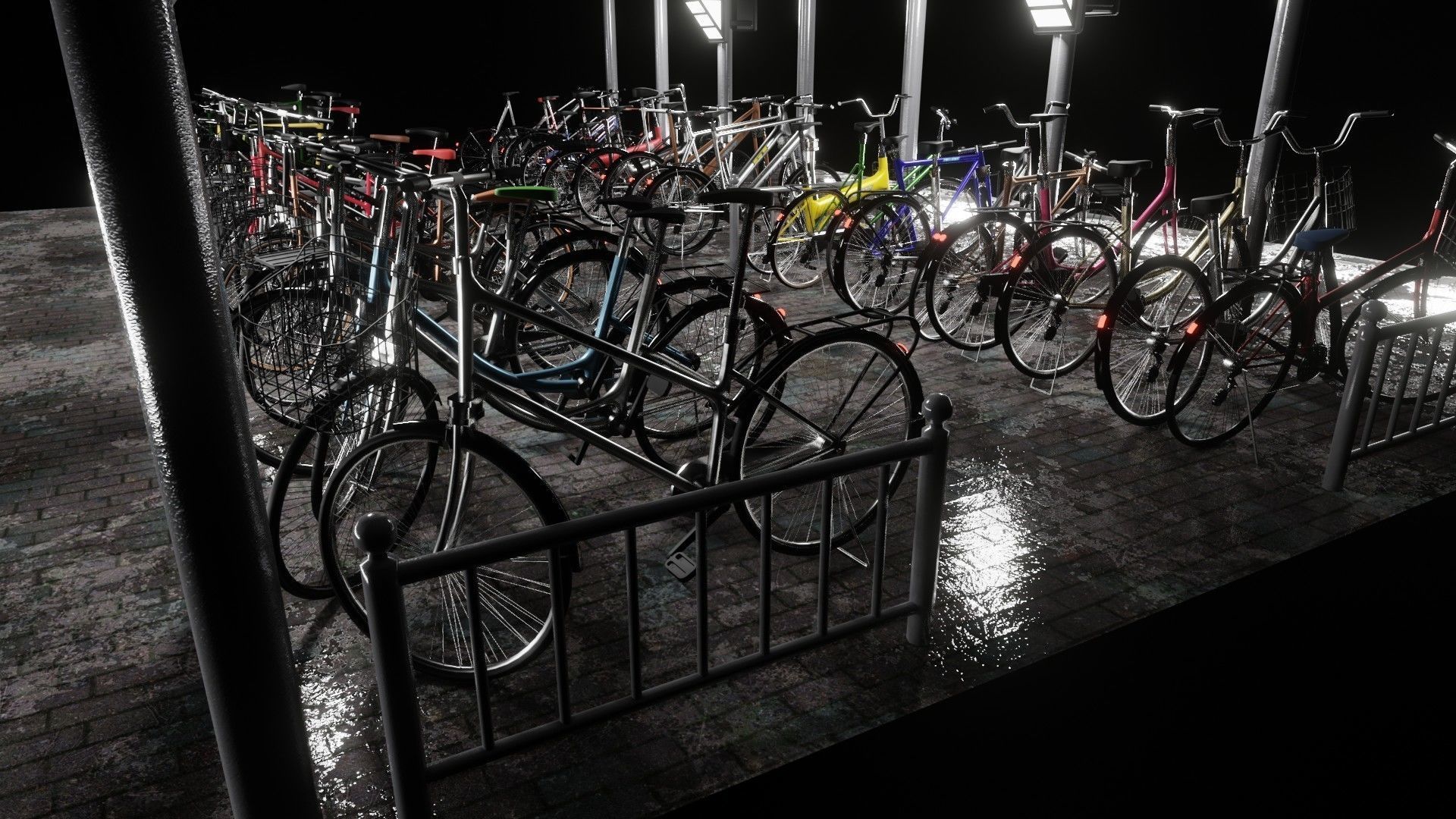 Bicycle Parking Scene 3D model_17