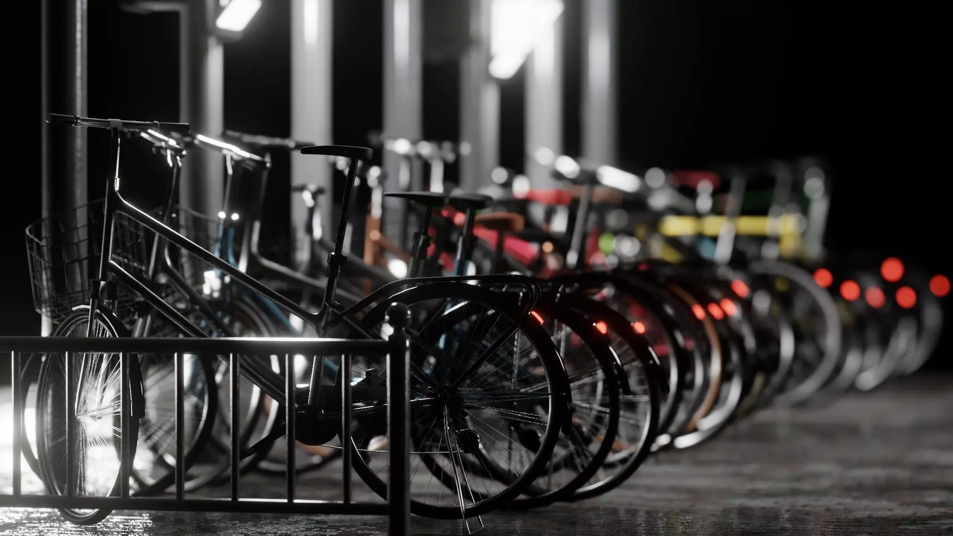 Bicycle Parking Scene 3D model_0