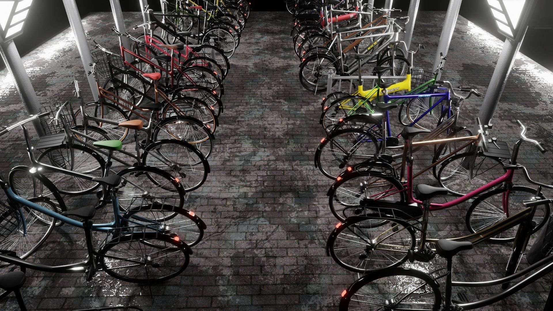Bicycle Parking Scene 3D model_15