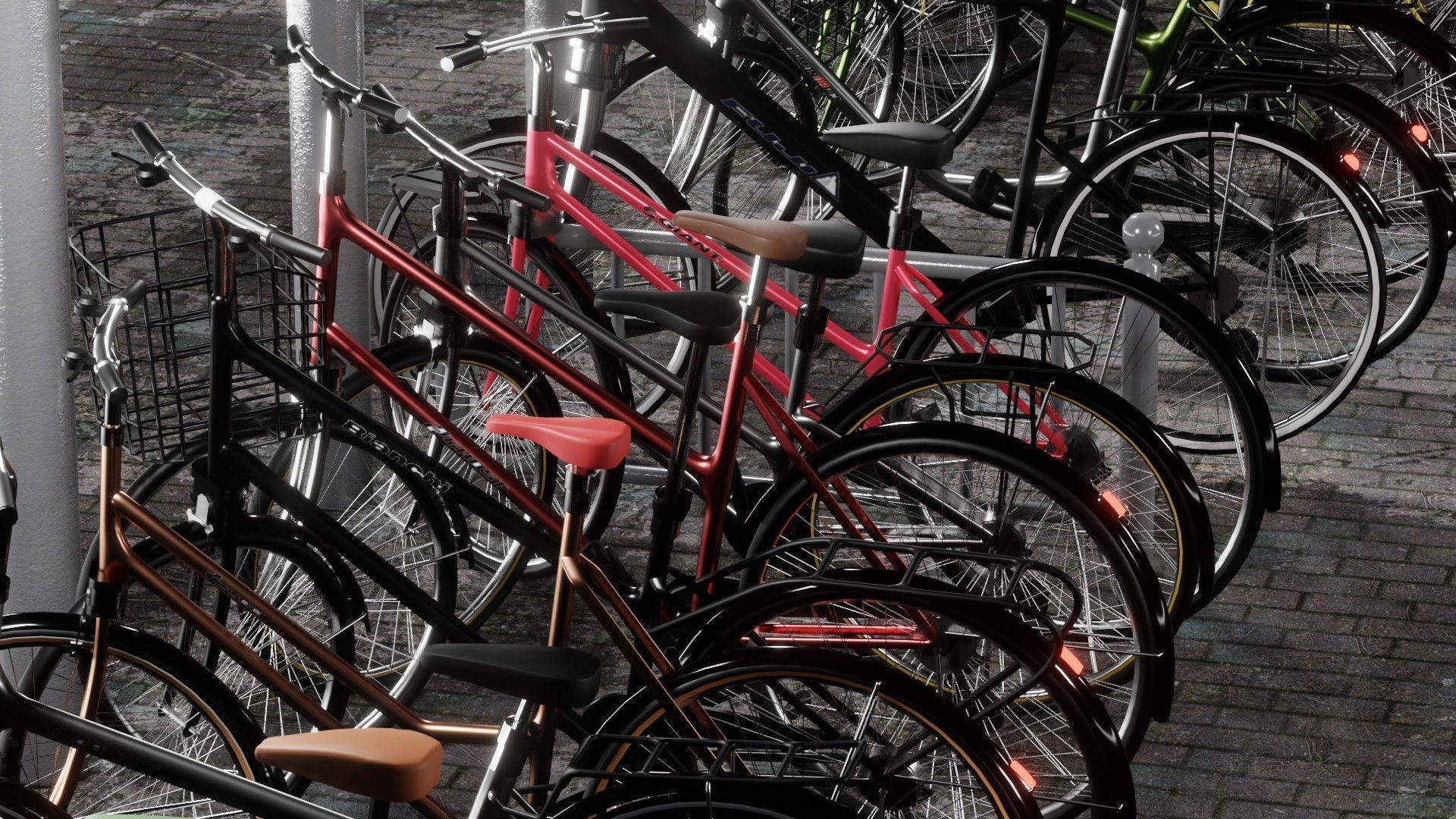 Bicycle Parking Scene 3D model_20