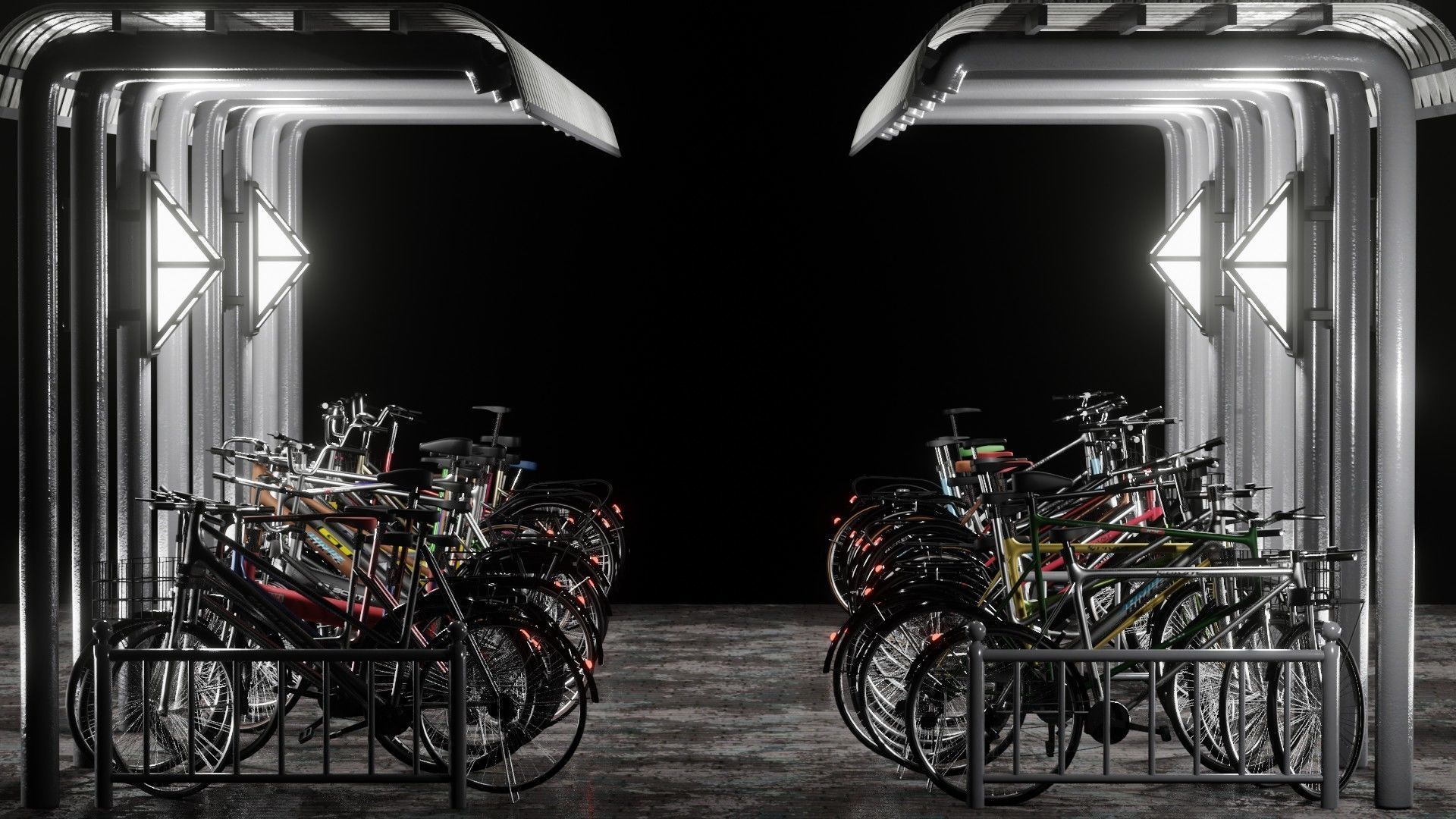 Bicycle Parking Scene 3D model_9