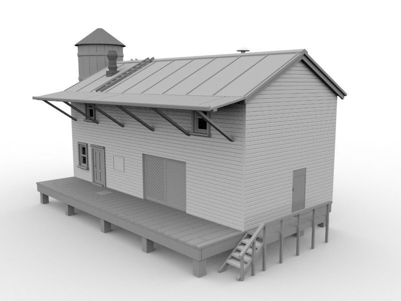warehouse model 1 87 scale railway diorama HO scale  3d print 3D print model_2