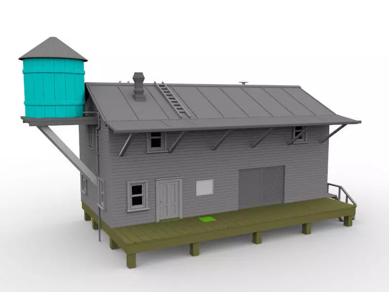 warehouse model 1 87 scale railway diorama HO scale  3d print 3D print model_0