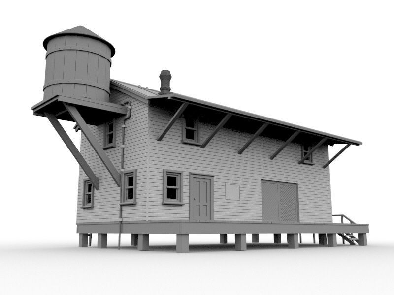 warehouse model 1 87 scale railway diorama HO scale  3d print 3D print model_4