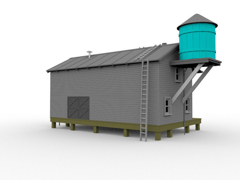 warehouse model 1 87 scale railway diorama HO scale  3d print 3D print model_1
