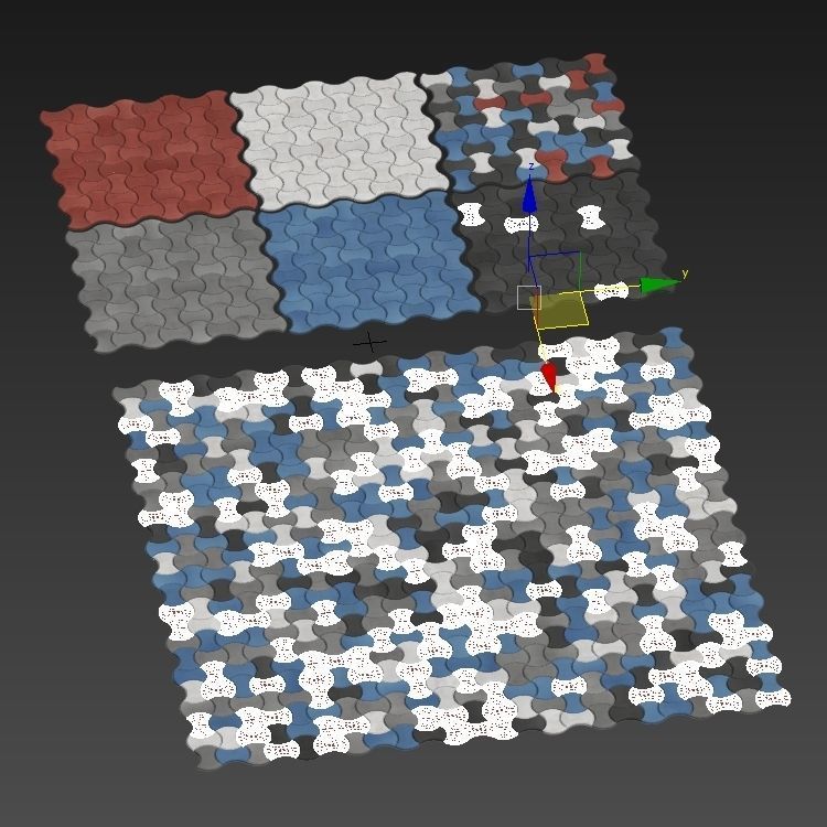 Paving stone color half Circle n2 3D model_18