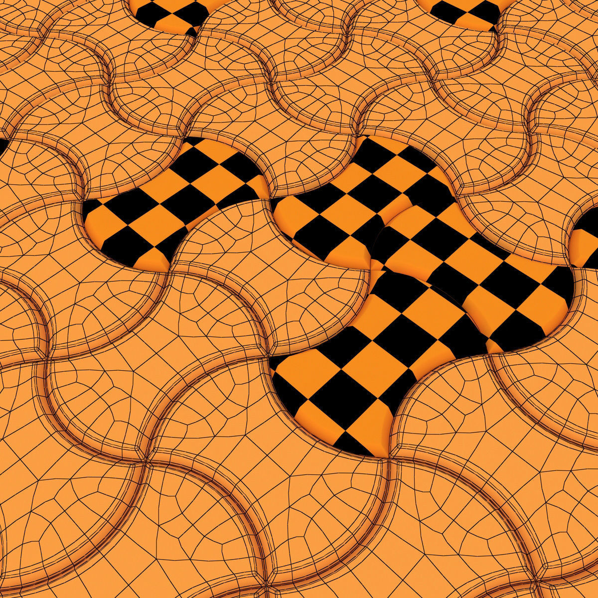 Paving stone color half Circle n2 3D model_24