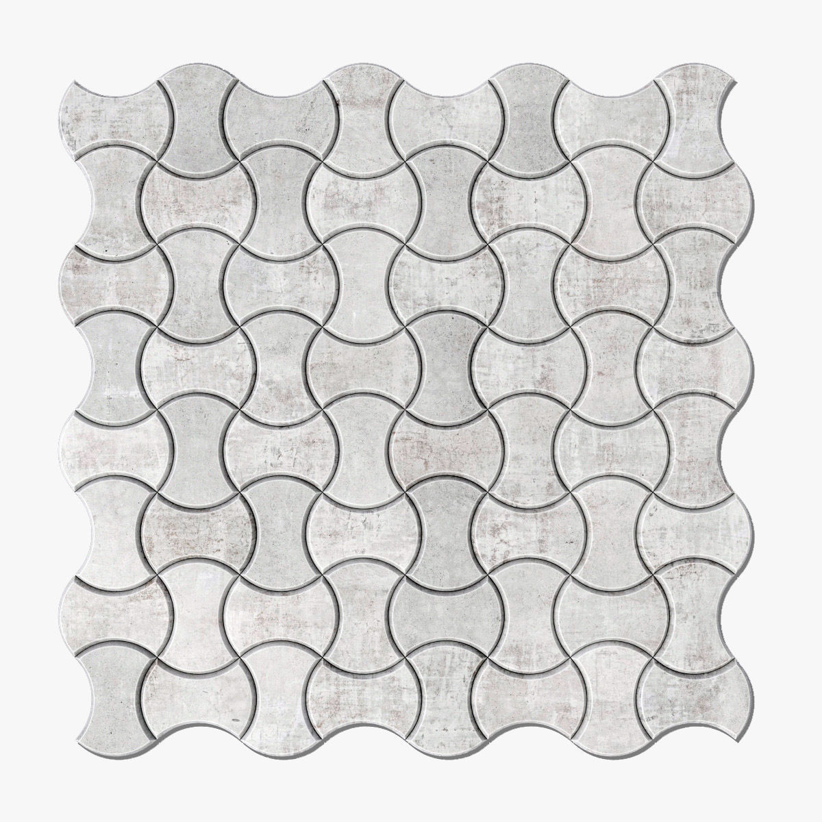 Paving stone color half Circle n2 3D model_9