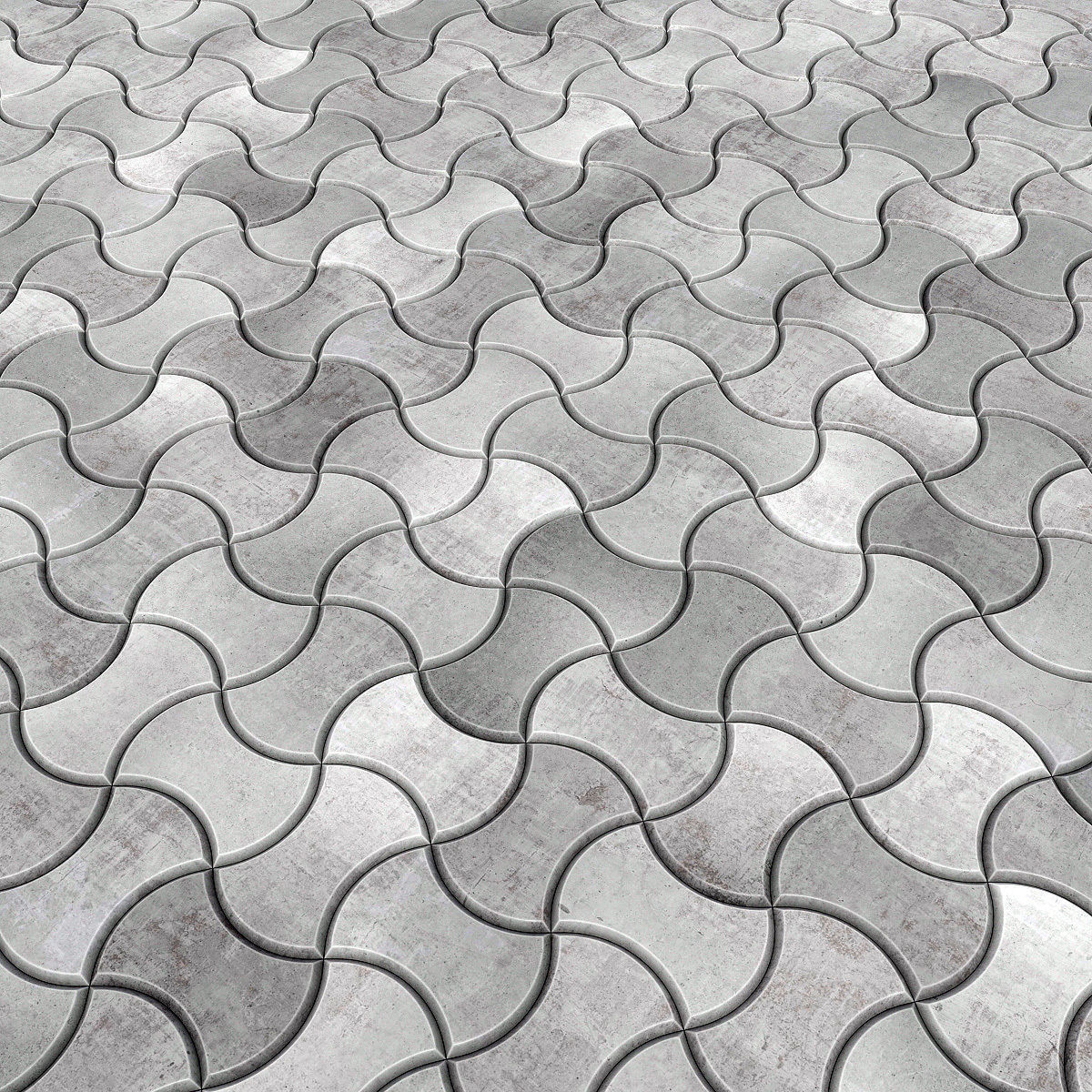 Paving stone color half Circle n2 3D model_17