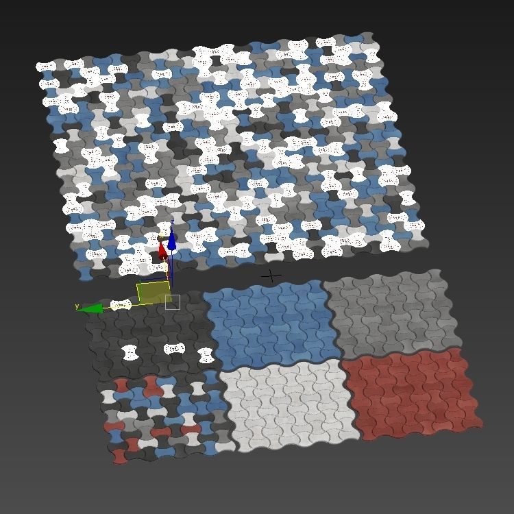 Paving stone color half Circle n2 3D model_19