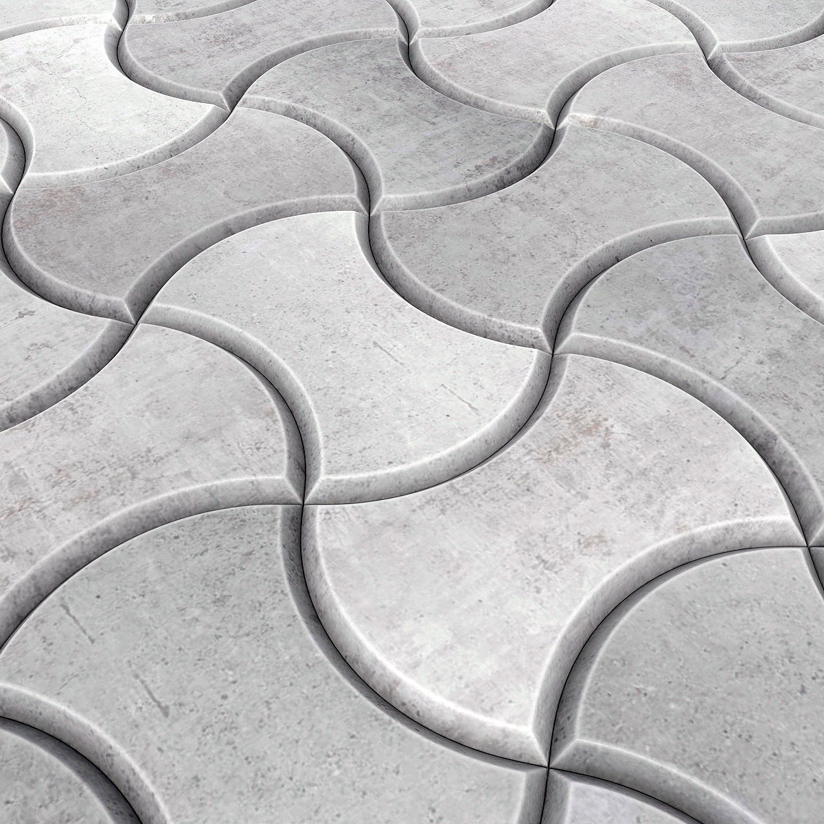 Paving stone color half Circle n2 3D model_16