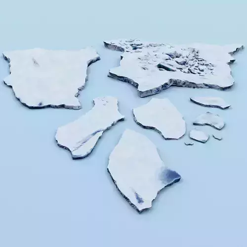 Iceberg ice floe cartoon 3D model