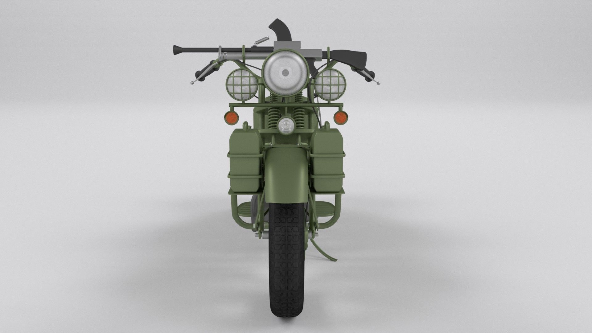Harley Davidson WLA 1942 Low-poly 3D model_1