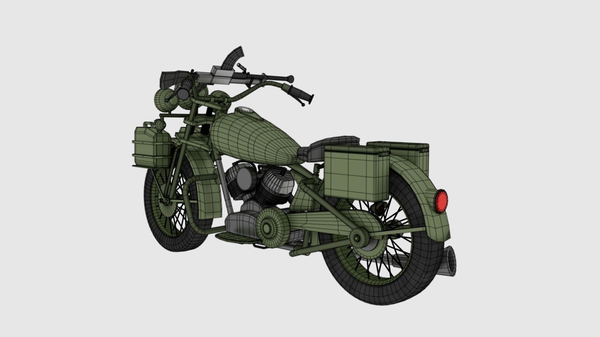 Harley Davidson WLA 1942 Low-poly 3D model_6