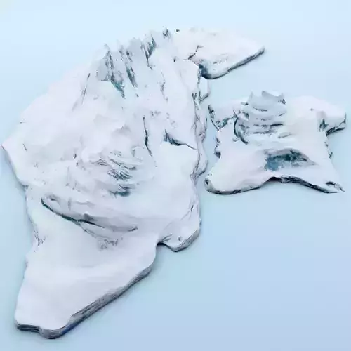 Iceberg ice floe cartoon 3 3D model