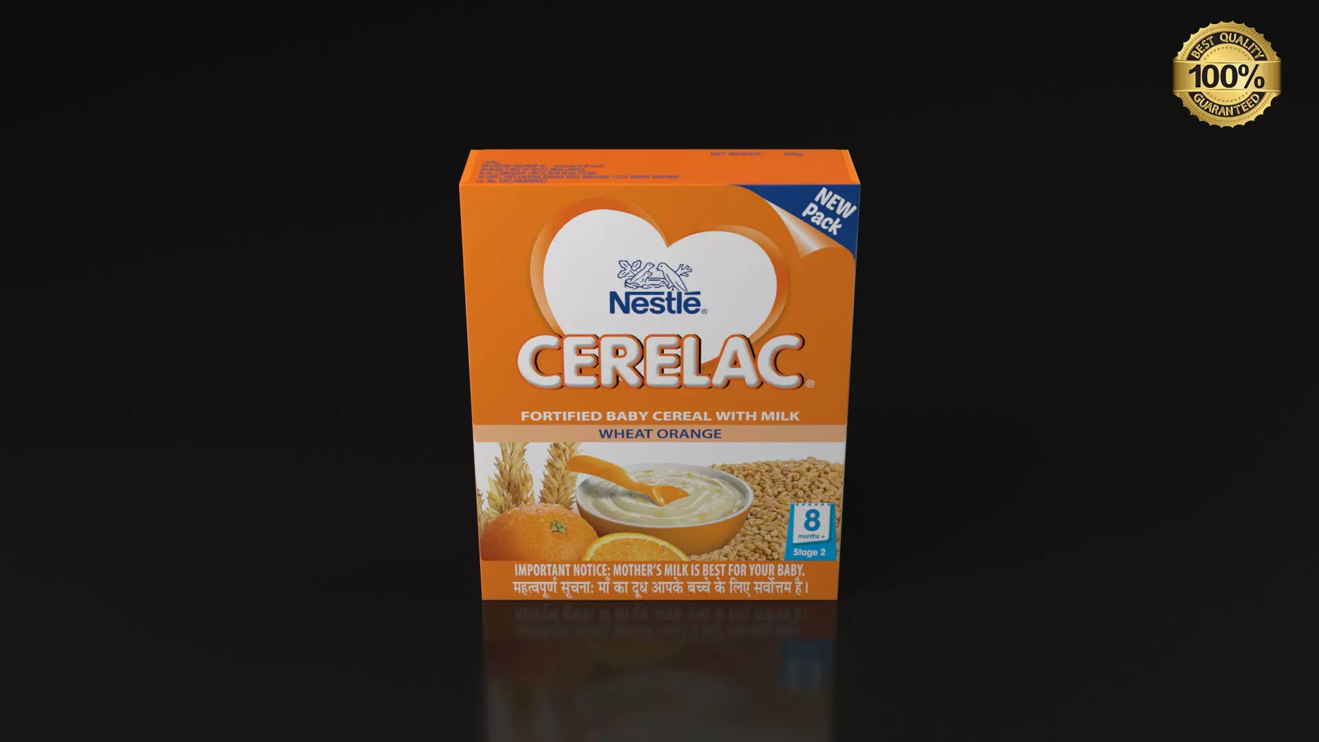 Nestle Wheat Orange stage-2 Cereal Box 3D model carton packaging 3D model_0