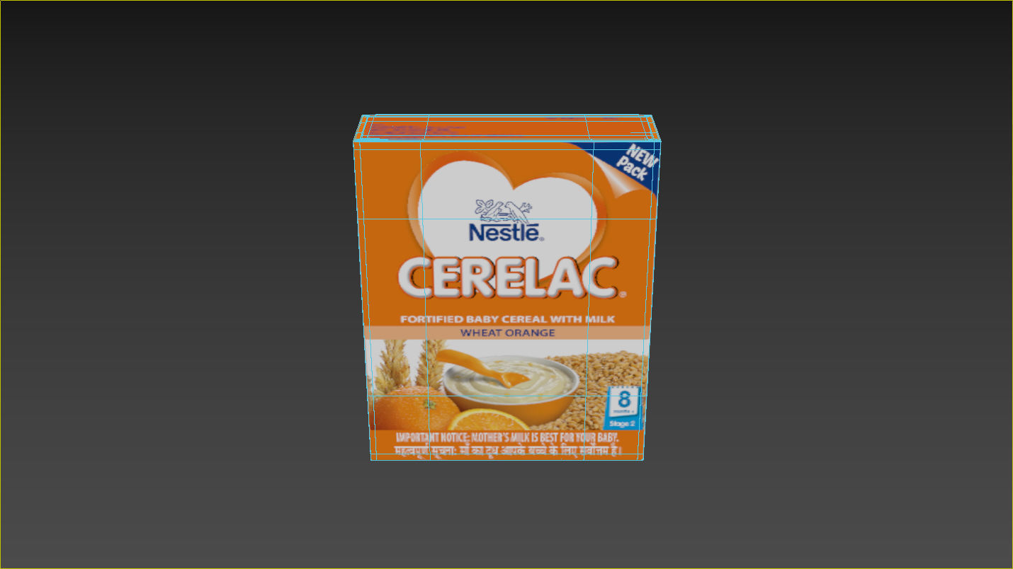 Nestle Wheat Orange stage-2 Cereal Box 3D model carton packaging 3D model_8