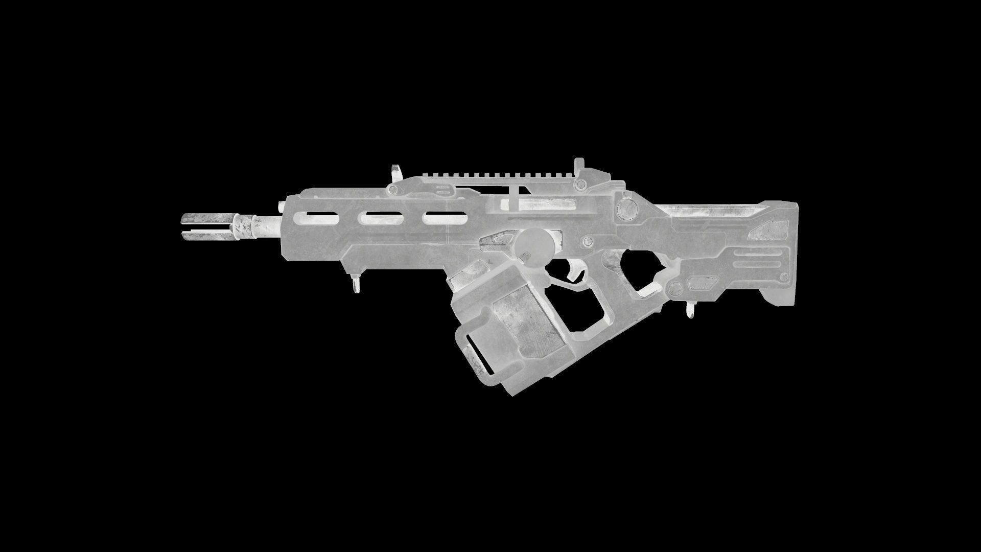 Rifle SciFi Game Ready - Oldrim Low-poly 3D model_9