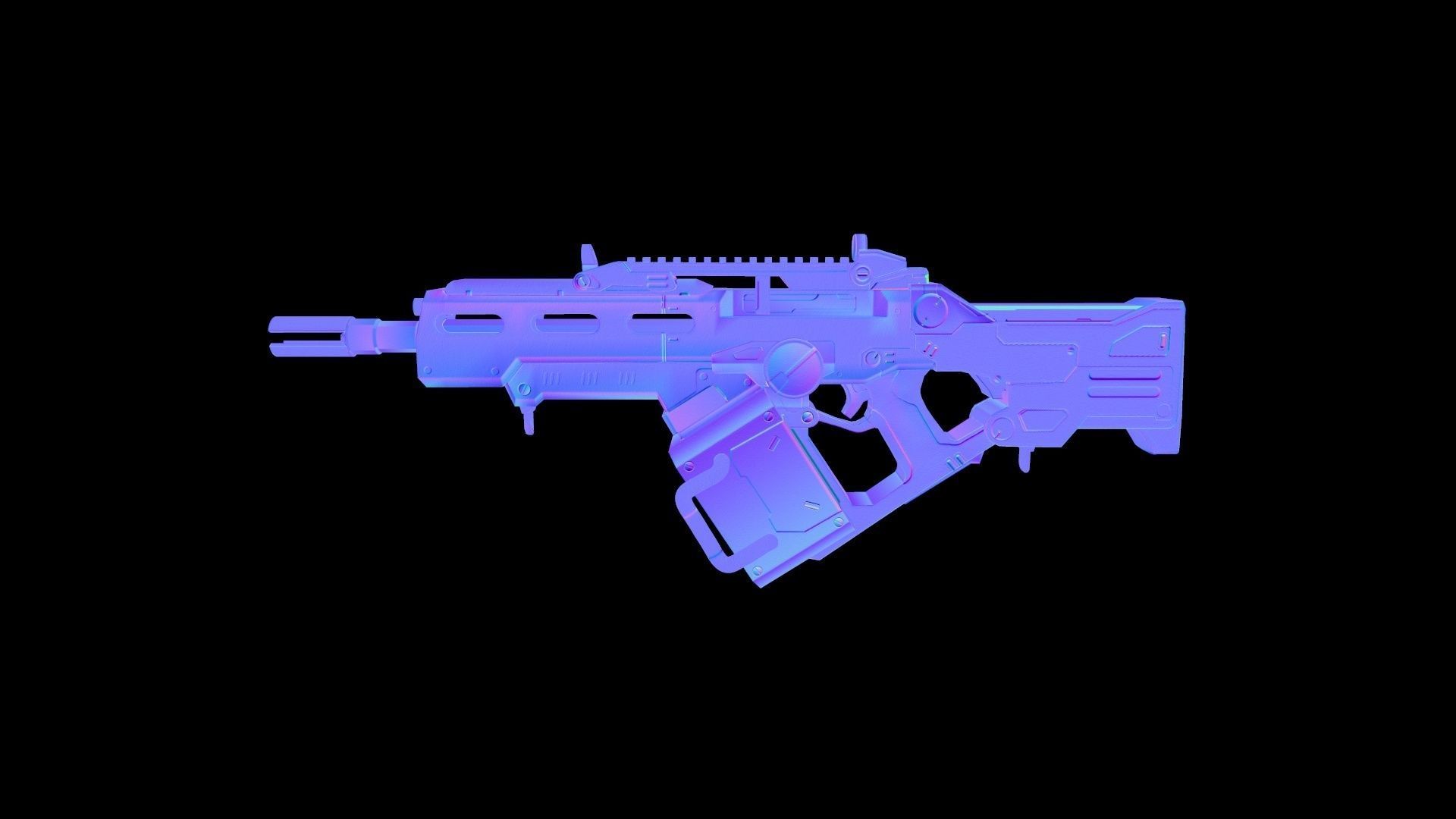 Rifle SciFi Game Ready - Oldrim Low-poly 3D model_10