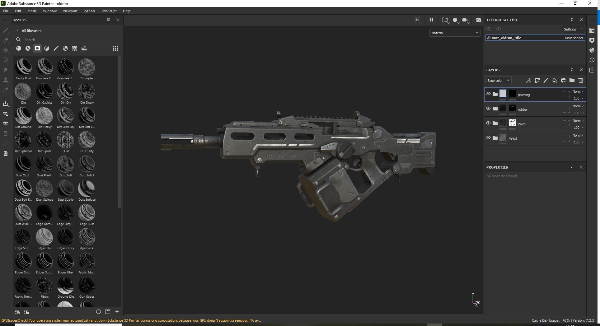 Rifle SciFi Game Ready - Oldrim Low-poly 3D model_6