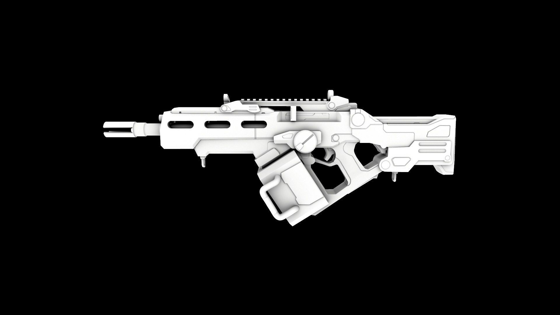 Rifle SciFi Game Ready - Oldrim Low-poly 3D model_11