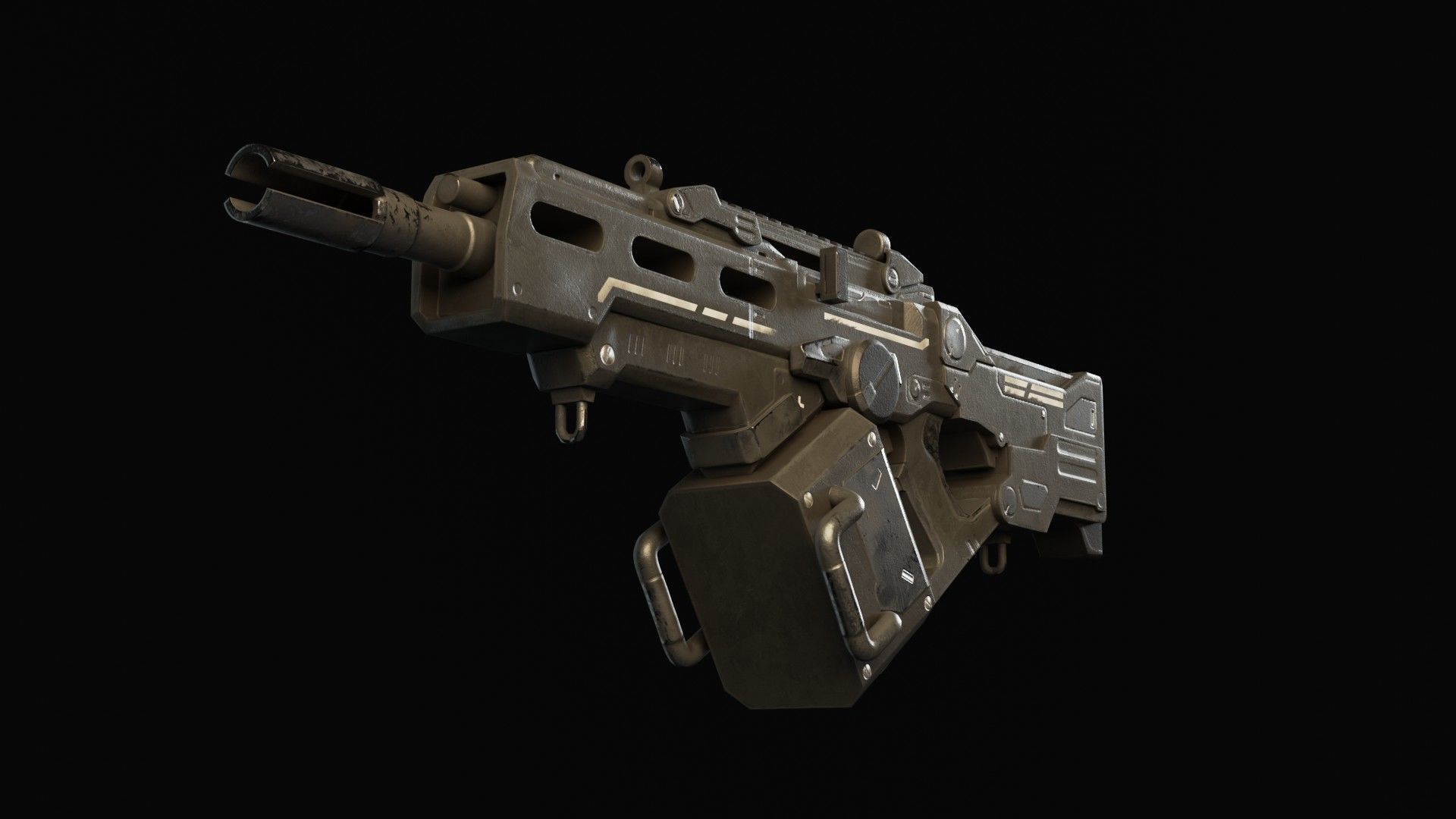Rifle SciFi Game Ready - Oldrim Low-poly 3D model_4