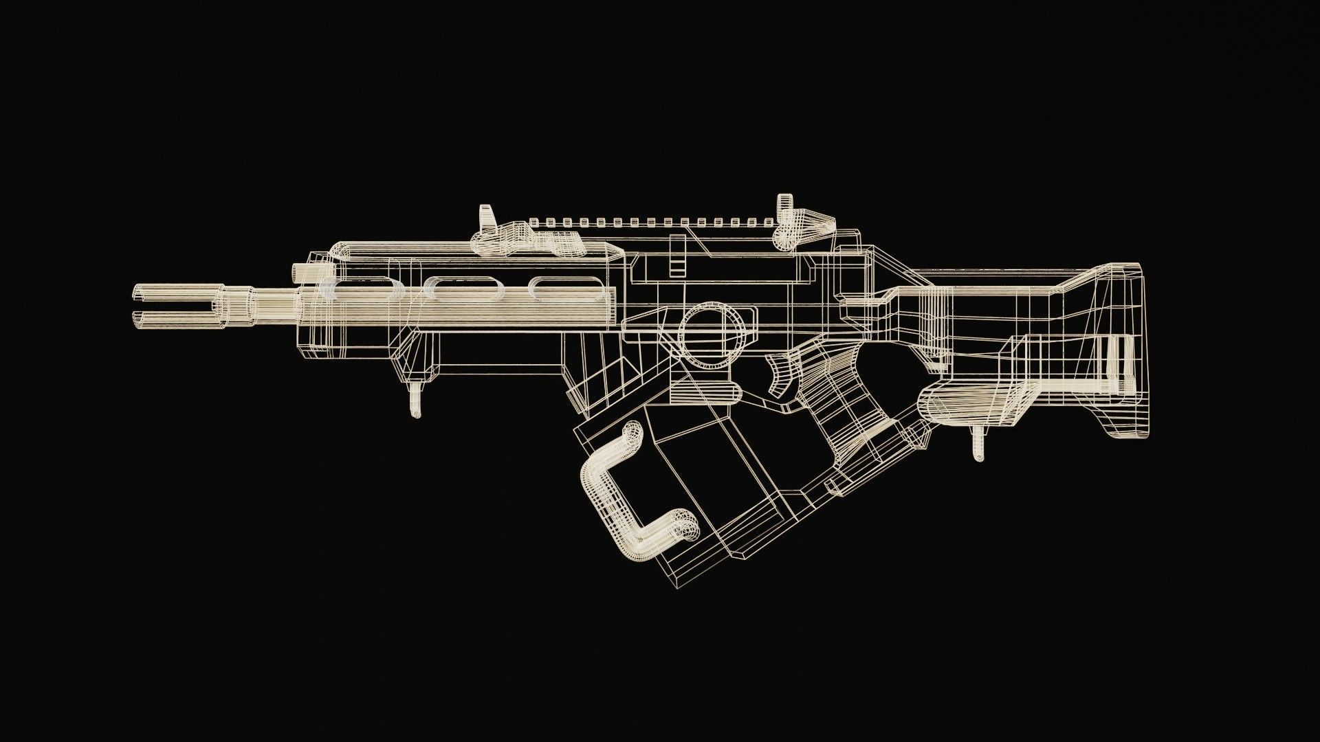 Rifle SciFi Game Ready - Oldrim Low-poly 3D model_3