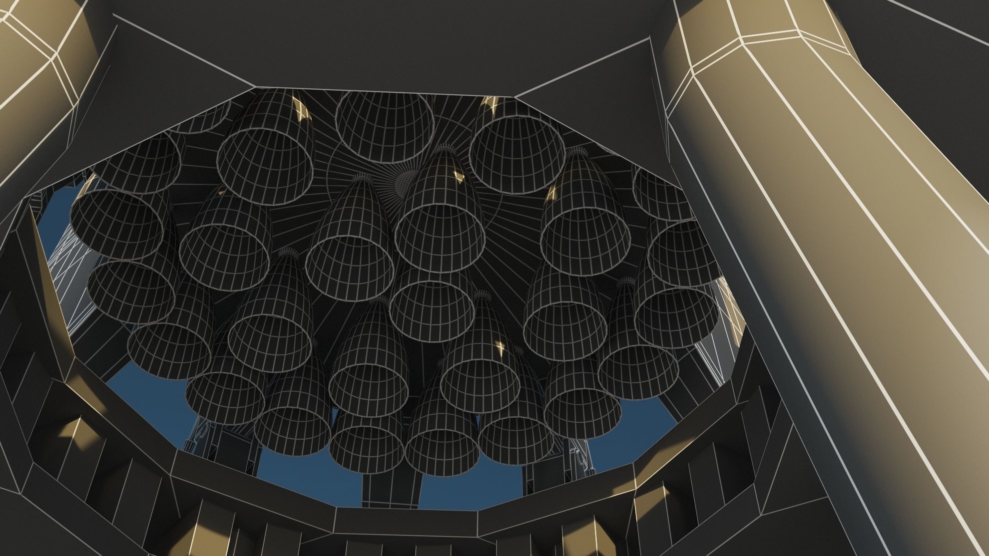 Starship Super Heavy and Tower Low-poly 3D model_23