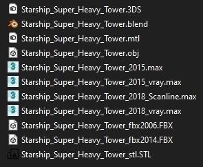 Starship Super Heavy and Tower Low-poly 3D model_30