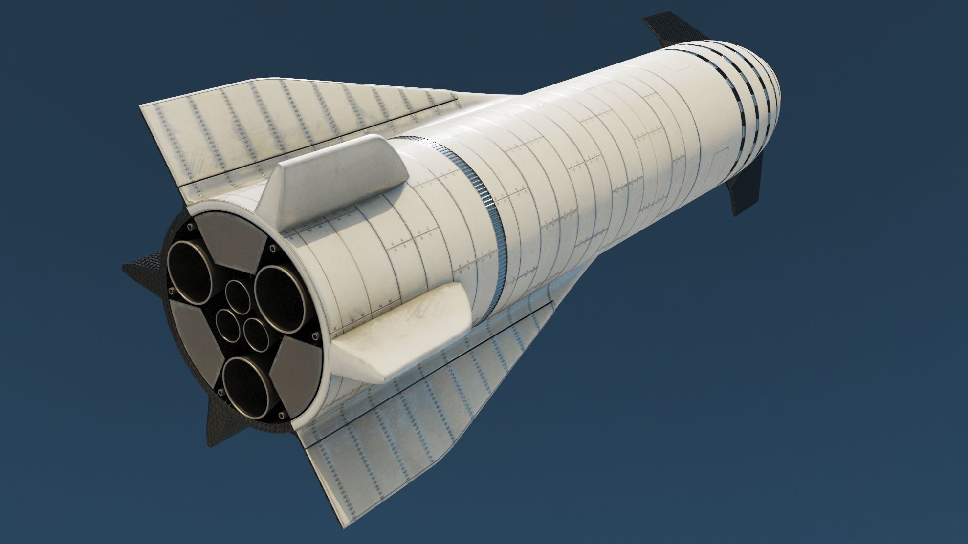 Starship Super Heavy and Tower Low-poly 3D model_5