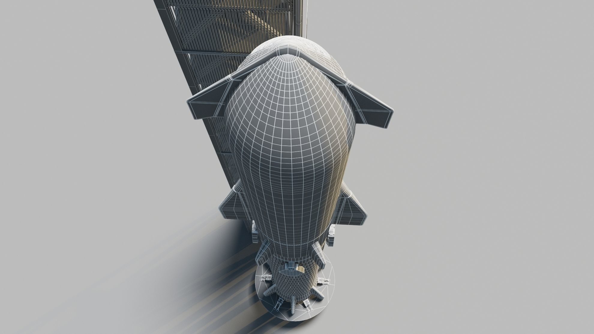 Starship Super Heavy and Tower Low-poly 3D model_17