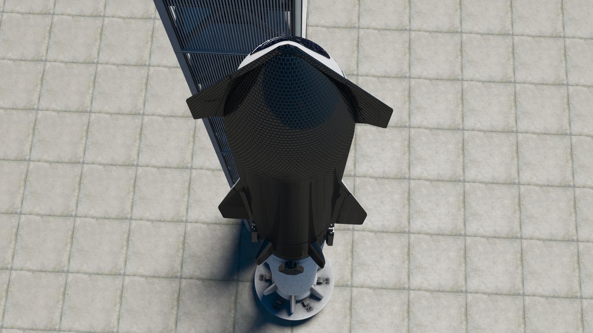 Starship Super Heavy and Tower Low-poly 3D model_8