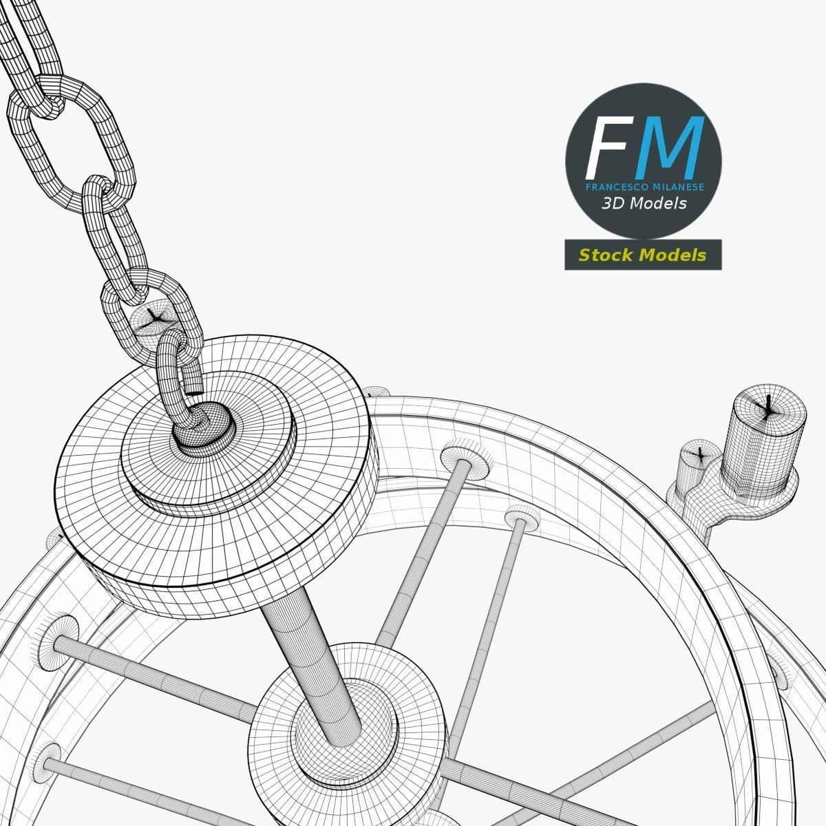 Medieval chandelier 4 3D model_8