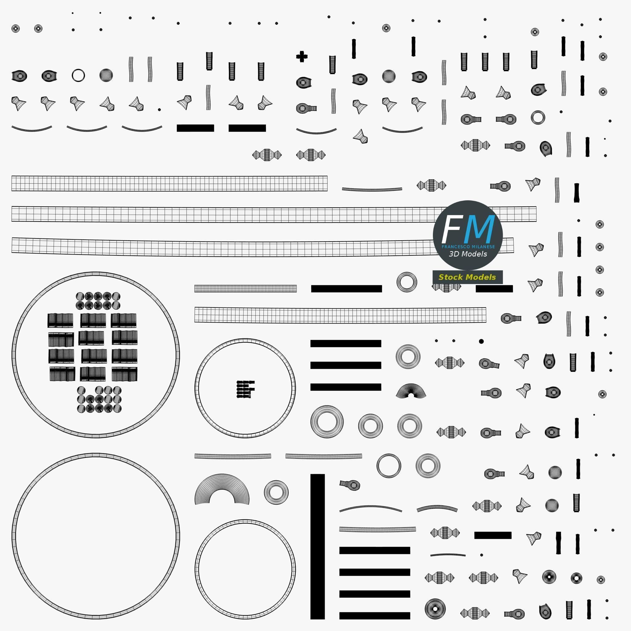 Medieval chandelier 4 3D model_11