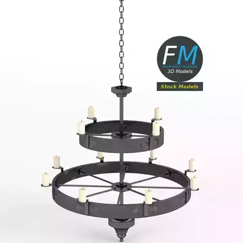 Medieval chandelier 4 3D model