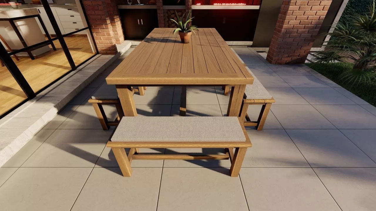 Wooden table Free 3D model