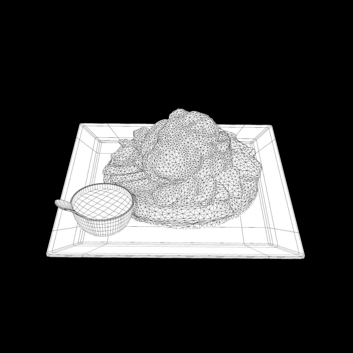 irreplaceable waffle Low-poly 3D model_12