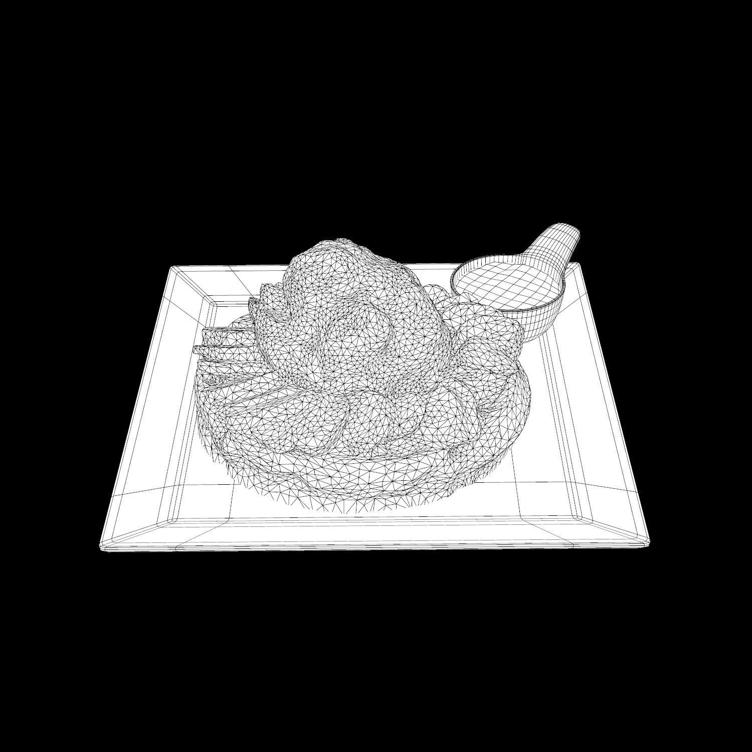 irreplaceable waffle Low-poly 3D model_14