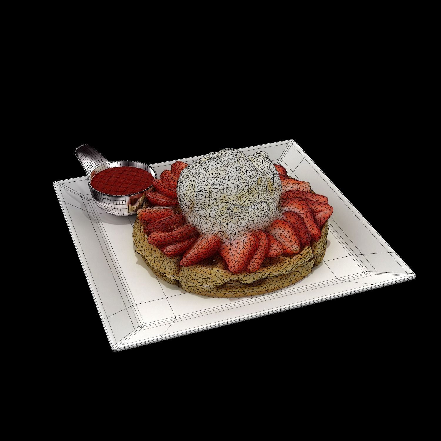 irreplaceable waffle Low-poly 3D model_5
