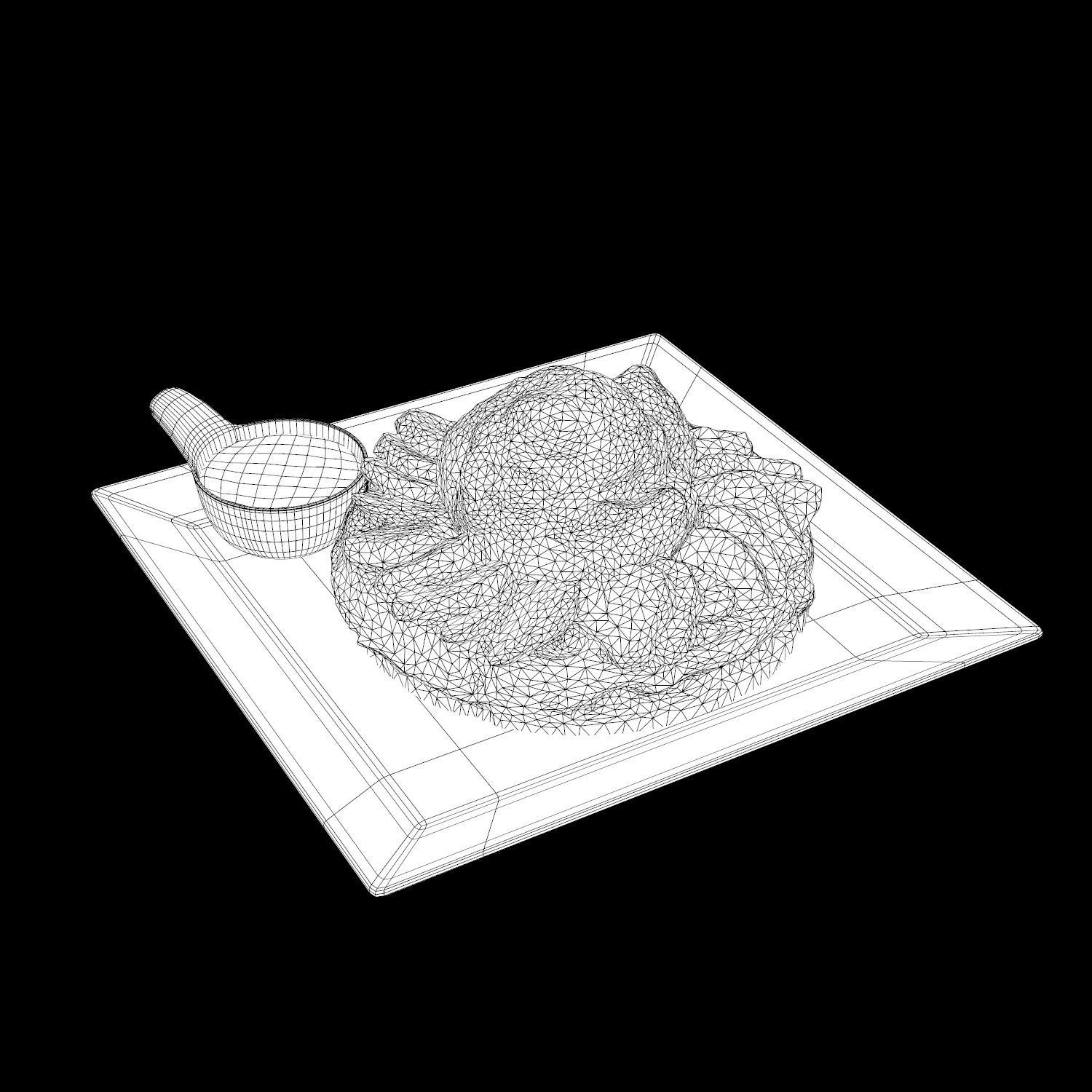 irreplaceable waffle Low-poly 3D model_16