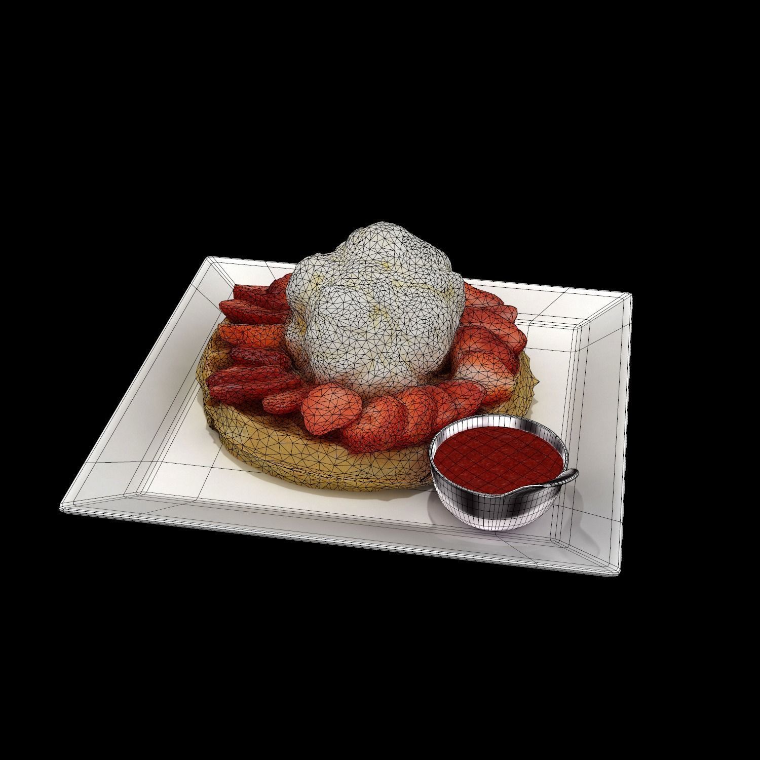 irreplaceable waffle Low-poly 3D model_2