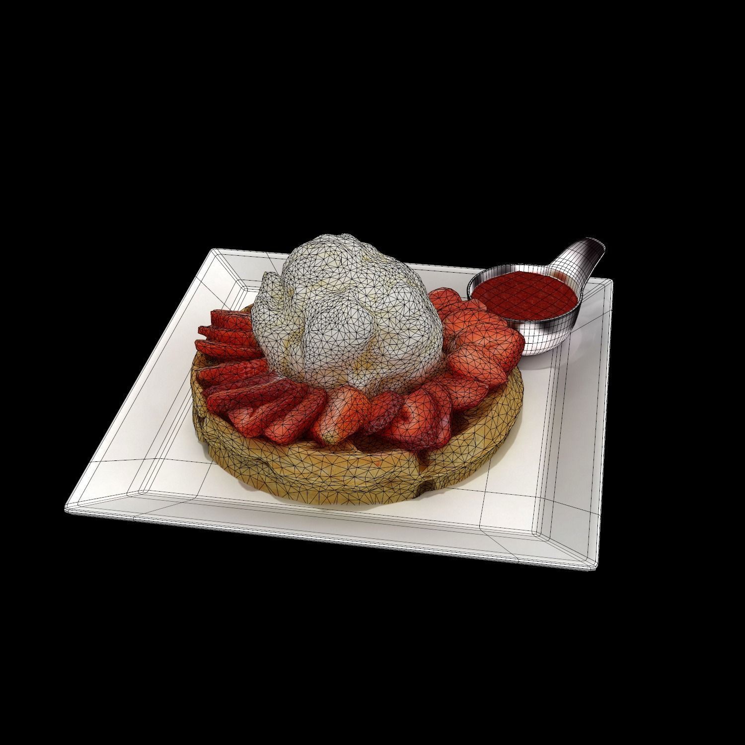 irreplaceable waffle Low-poly 3D model_3