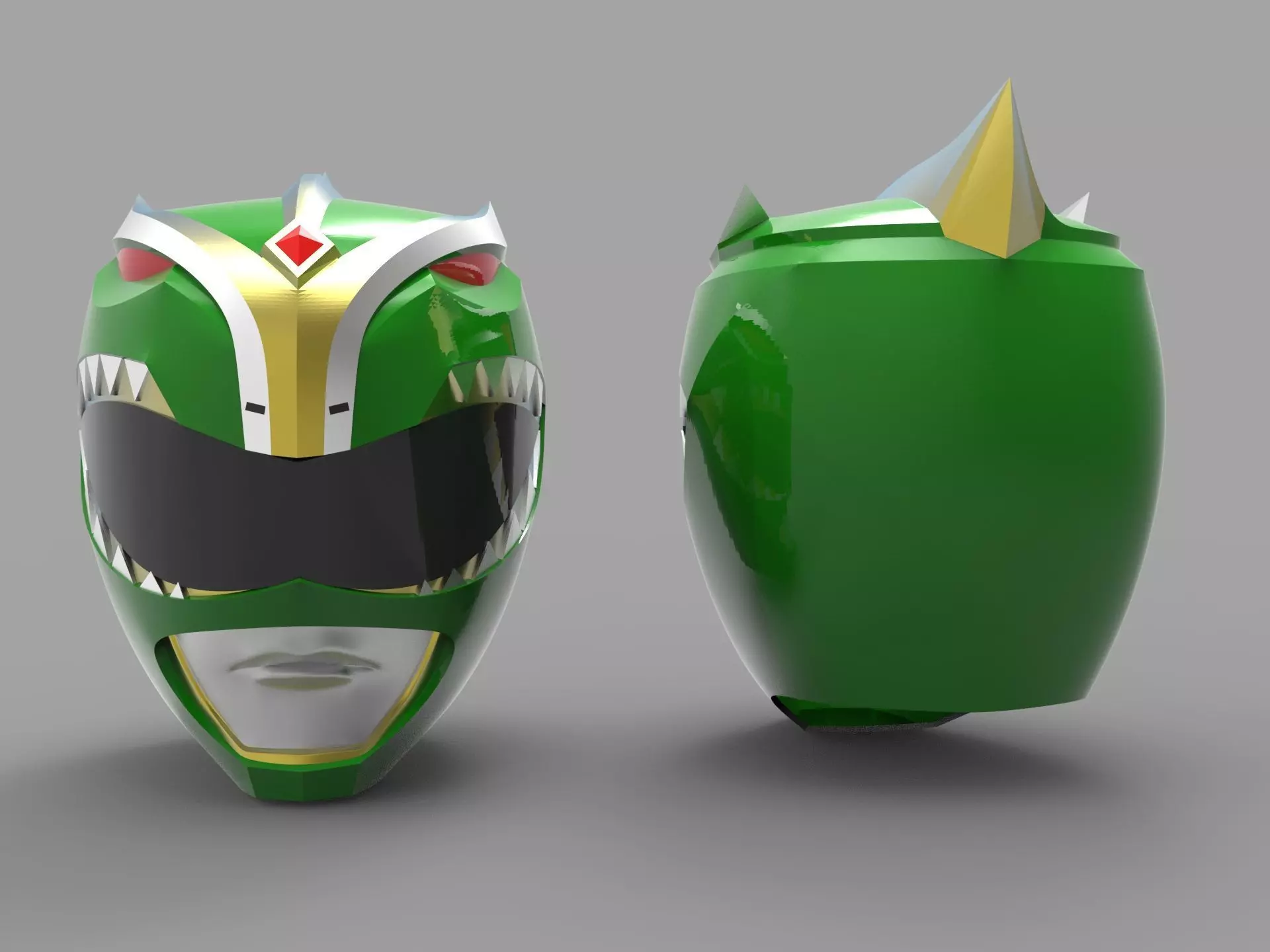 Green Ranger Helmet - Bat in the Sun Version 3D print model_0