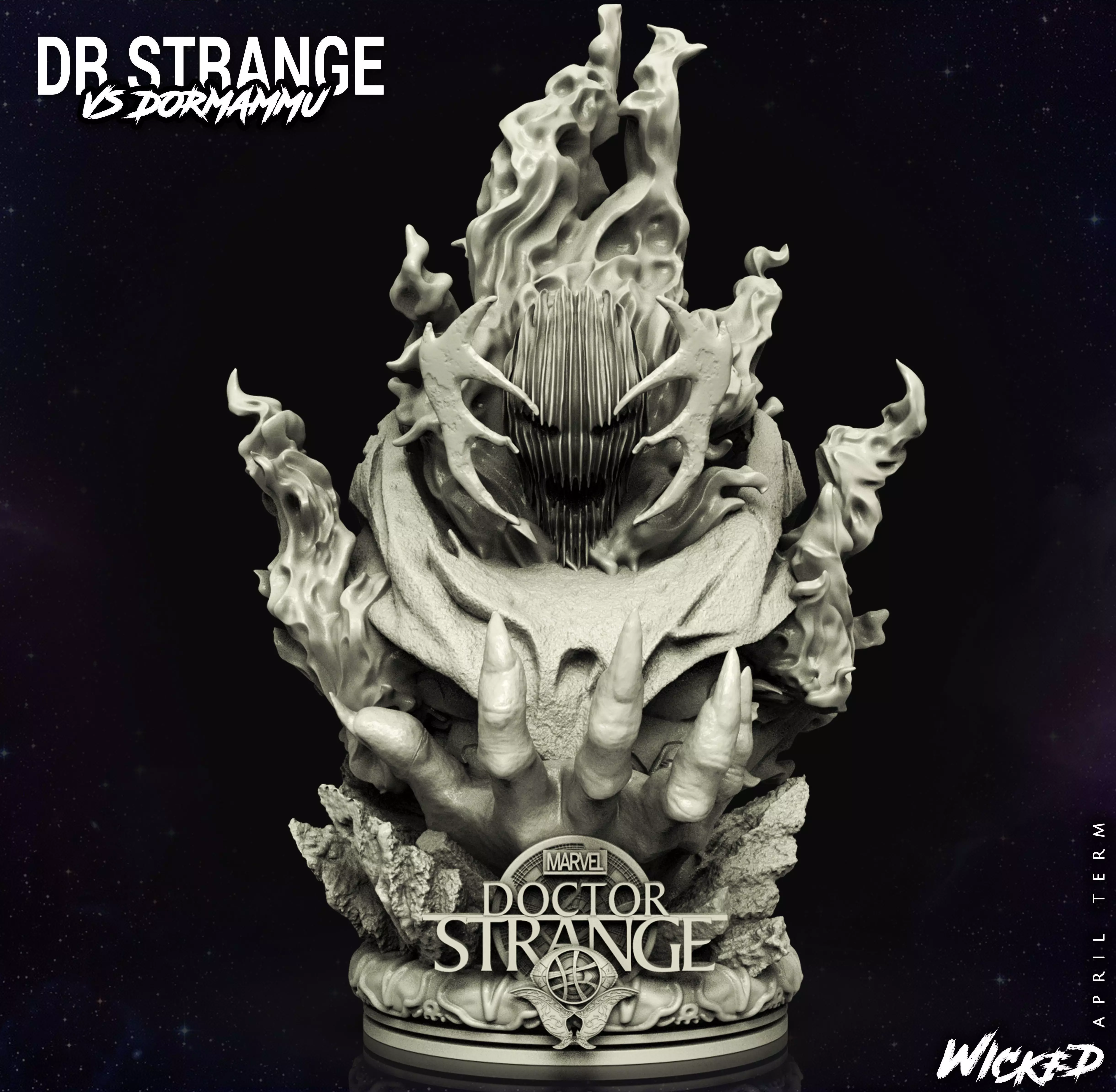 Wicked Marvel Dormammu Bust STLs 3D print model