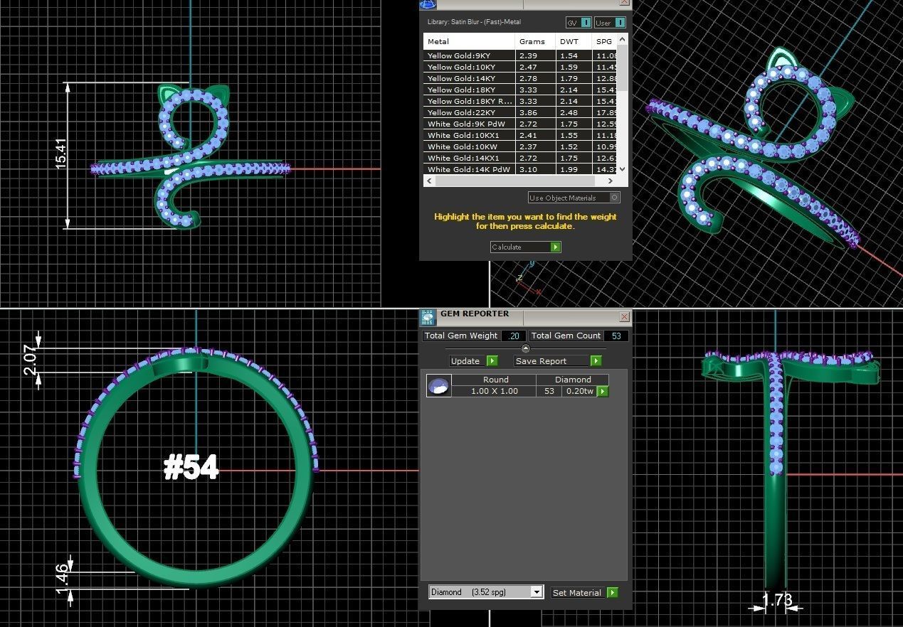 cat ring 3D print model_1