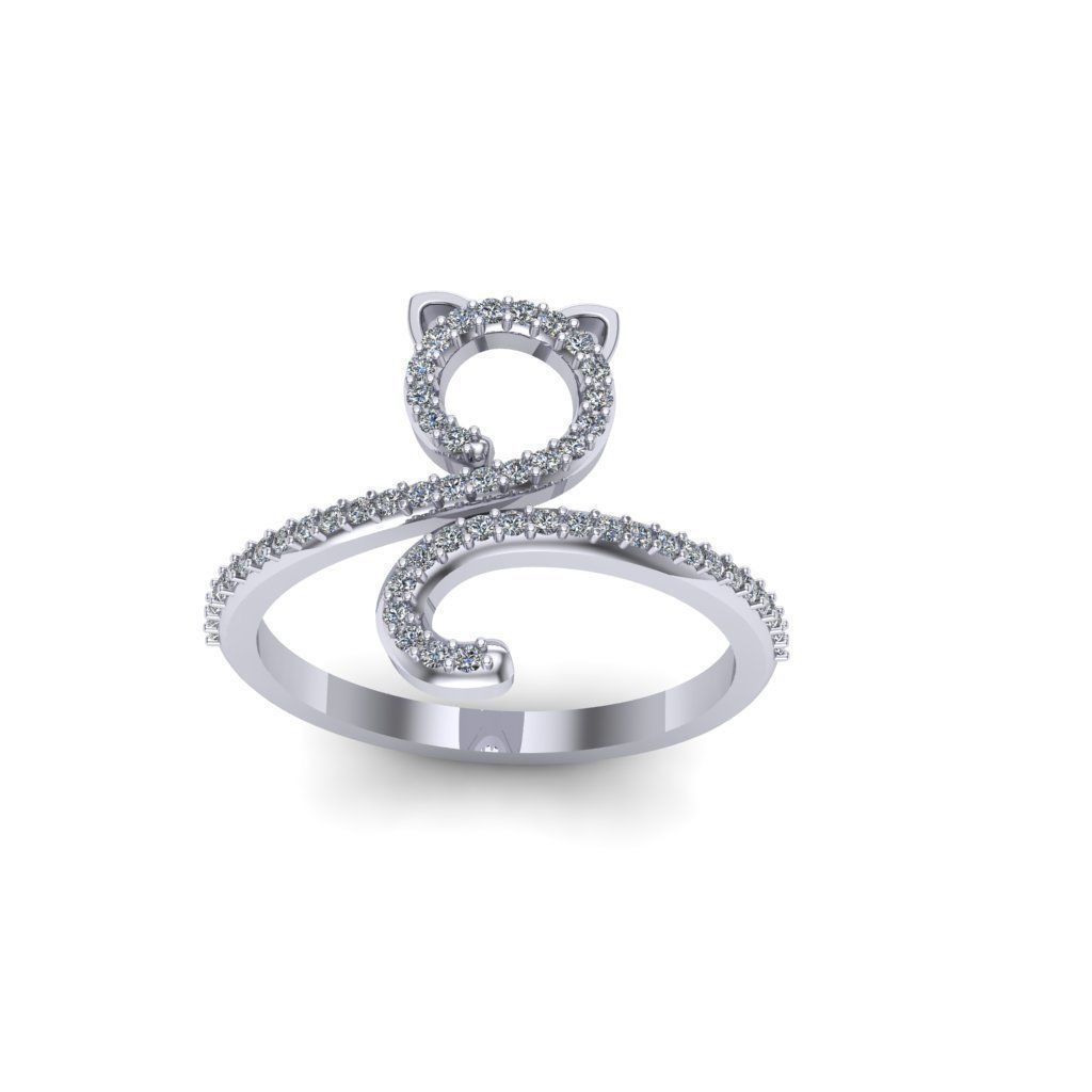 cat ring 3D print model_3