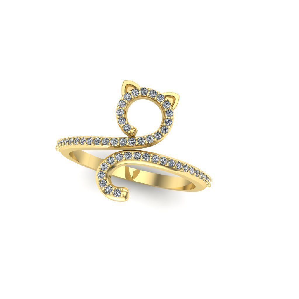 cat ring 3D print model_2