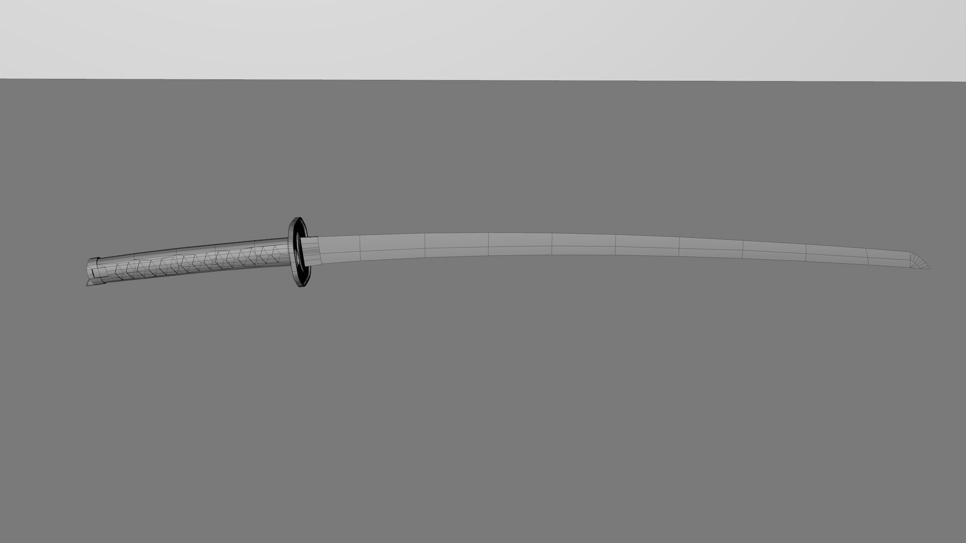 Katan Low-poly 3D model samurai sword Low-poly 3D model_4