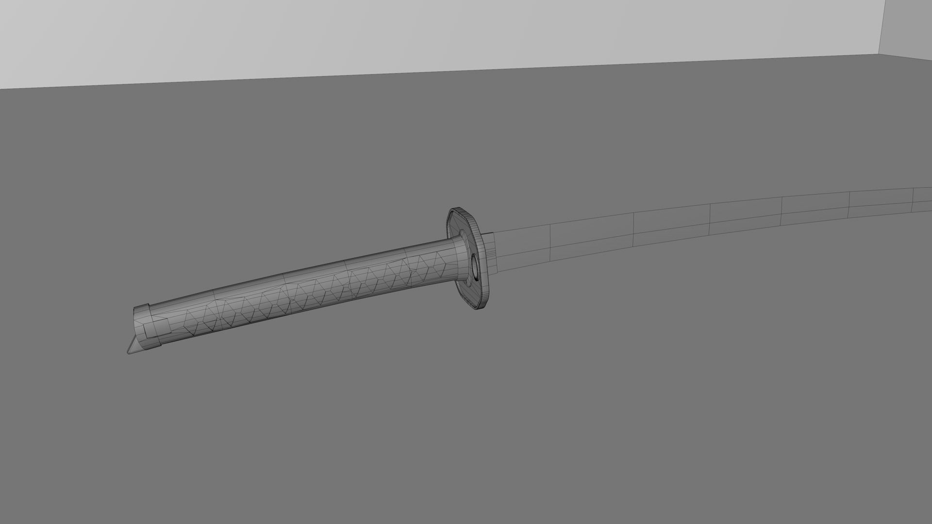 Katan Low-poly 3D model samurai sword Low-poly 3D model_3